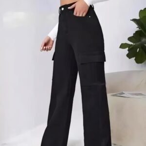 4 Pocket Cargo Trousers Pant Black For Girls Or Women