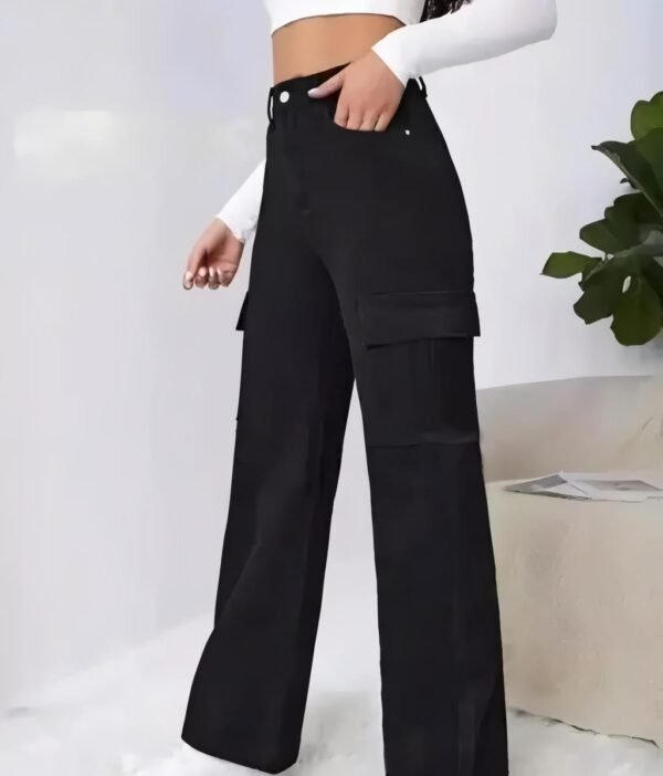 4 Pocket Cargo Trousers Pant Black For Girls Or Women