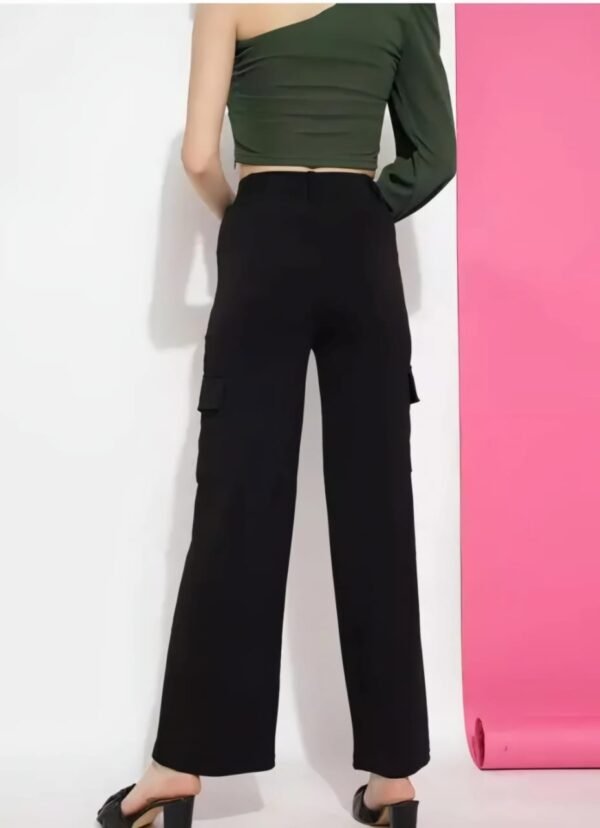4 Pocket Cargo Trousers Pant Black For Girls Or Women - Image 3