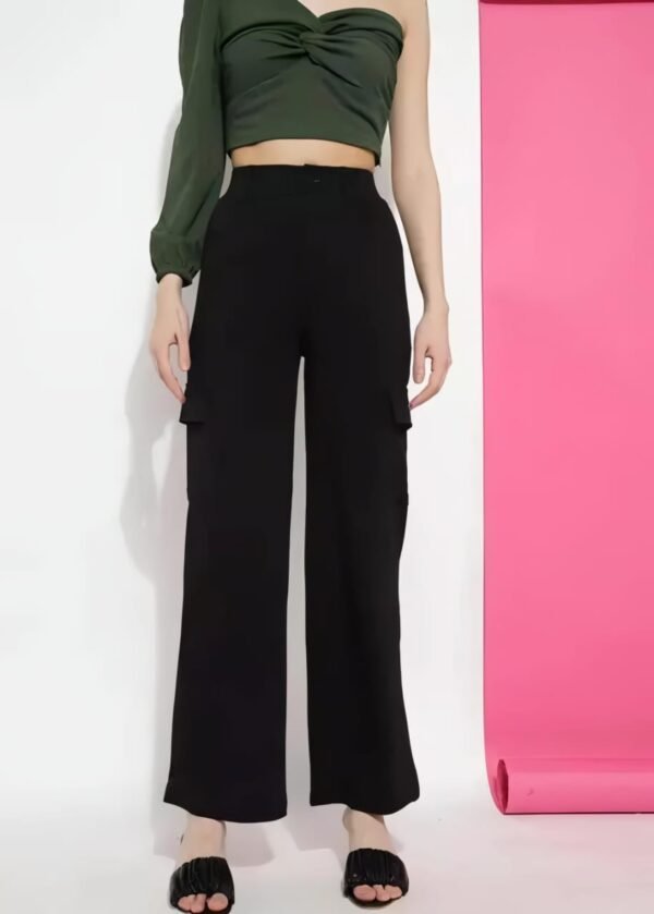 4 Pocket Cargo Trousers Pant Black For Girls Or Women - Image 4