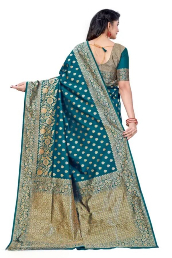 Banarasi Saree Kanjivaram Silk Saree | Banarashi Pattu Sarees | Trendy Sarees for Women & Girls | trendy sarees for farewell | Latest Party Wear Saree | Kanjeevaram Soft Silk Saree New Collection - Image 2