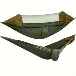 2-in-1 Camping Hammock with Mosquito Net Reversible Lightweight Portable Hammock with Sunshade for Outdoor Hiking & Backyard