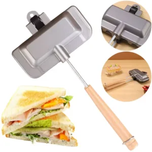 Sandwich Maker Waffle Pancake Baking Barbecue Oven Grill Frying Pan Non Stick Aluminum Alloy Double-Sided Sandwich Fry Pan